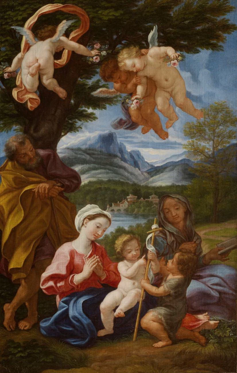 Sacra Famiglia con i giovani San Giovanni Battista e Santa Elisabetta - G.Battista Gaulli, il Baciccio
